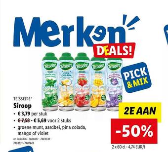 Lidl Teisseire siroop aanbieding