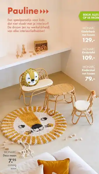Casa Monarc Kinderbank met kussen aanbieding