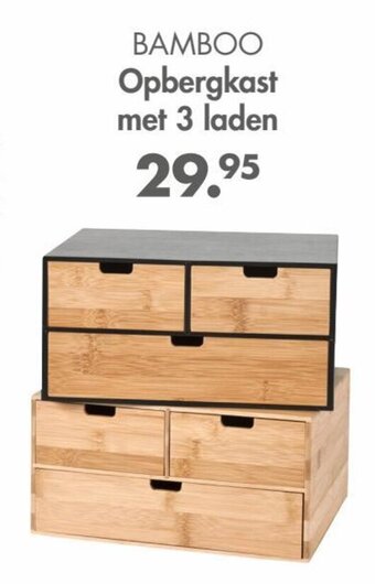 Casa Bamboo Opbergkast met 3 laden aanbieding