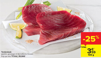 Carrefour Tonijnsteak 100g aanbieding
