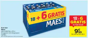 Carrefour Maes Krat Bier 24 x 25 cl aanbieding