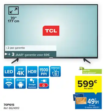 Carrefour TCL 70P615 LED TV aanbieding