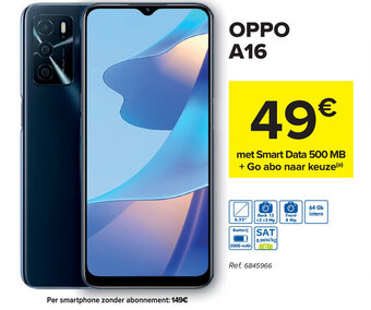 Carrefour Oppo A16 aanbieding