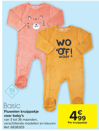 Carrefour Fluwelen Kruippakje voor Baby's aanbieding