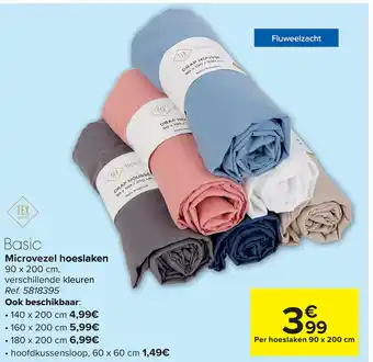 Carrefour Microvezel Hoeslaken 90 x 200cm aanbieding