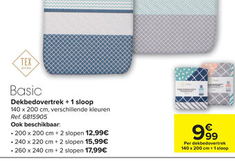 Carrefour Basic Dekbedovertrek + 1 Sloop aanbieding