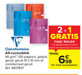 Carrefour Clairefontaine A4 Cursusblok aanbieding