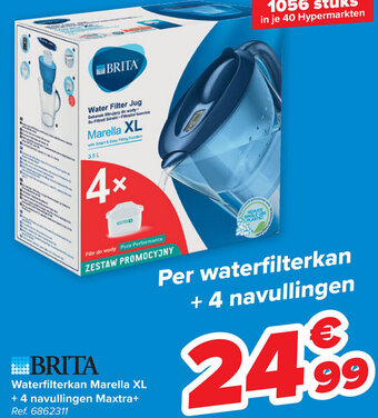 Brita Waterfilterkan Marella XL + 4 Navullingen Maxtra