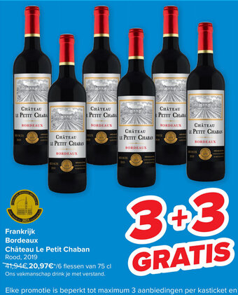 Carrefour Frankrijk Bordeaux Chateau Le Petit Chaban Rood 2019 aanbieding