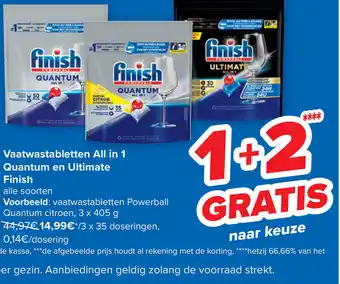 Carrefour Finish Vaatwastabletten All in 1 Quantum n Ultimate aanbieding