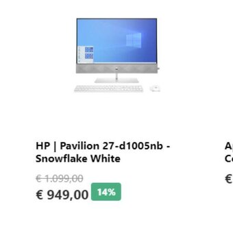 Krëfel Hp Pavilion 27-d1005nb- Snowflake White aanbieding