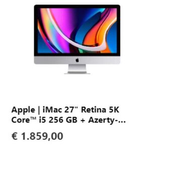Krëfel Apple / iMac 27" Retina 5K Core i5 256 GB + Azerty aanbieding