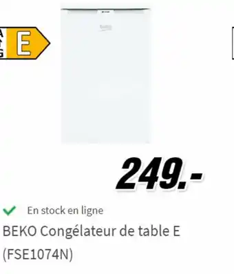 MediaMarkt Beko Congelateur de Table E (FSE1074N) aanbieding