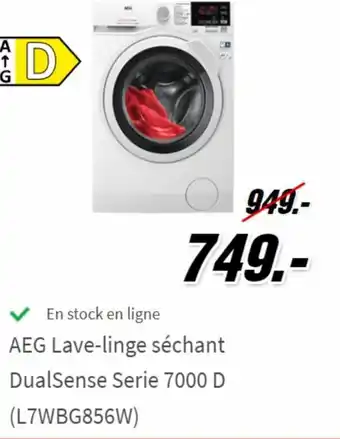 MediaMarkt AEG Lave-Linge Sechant DualSense Serie 7000D (L7WBG856W) aanbieding