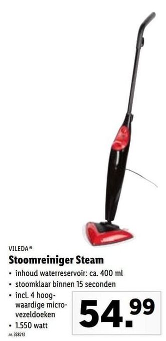 Lidl Vileda stoomreiniger steam aanbieding