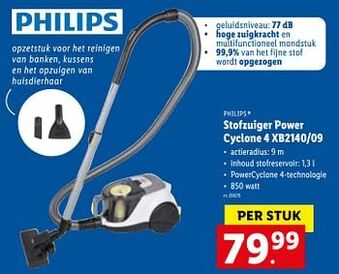 Lidl Philips stofzuiger power cyclone 4 xb2140-09 aanbieding