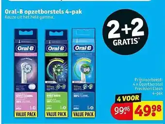 Kruidvat Oral-b Opzetborstels 4 Pak 2+2 Gratis aanbieding