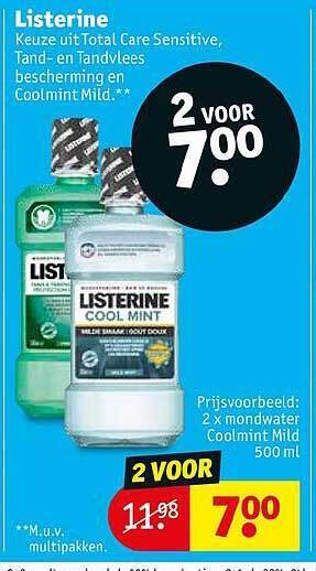Kruidvat Listerine 500 ml aanbieding