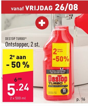 ALDI Destop turbo ontstopper, 2 st. 2 x 500ml aanbieding