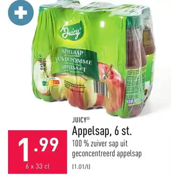 ALDI Appelsap, 6 st. 6 x 33cl aanbieding