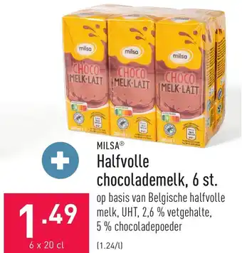 ALDI Halfvolle chocolademelk, 6 st. aanbieding