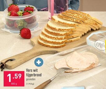 ALDI Vers wit tijgerbrood 800g aanbieding