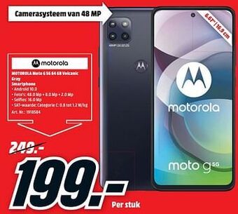 MediaMarkt Motorola moto g 5g 64 gb volcanic gray smartphone aanbieding