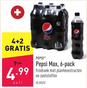 ALDI Pepsi max, 6-pack 6 x 1L aanbieding