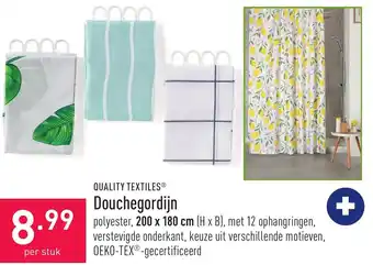 ALDI Douchegordijn 200 x 180cm aanbieding