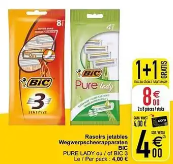 Cora Rasoirs jetables wegwerpscheerapparaten bic aanbieding