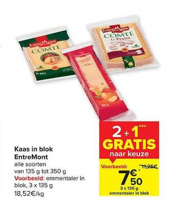 Carrefour Kaas in blok entremont aanbieding