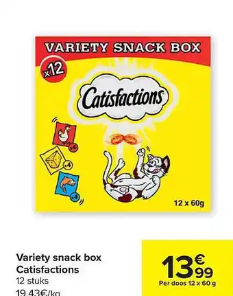 Carrefour Variety snack box catisfactions aanbieding