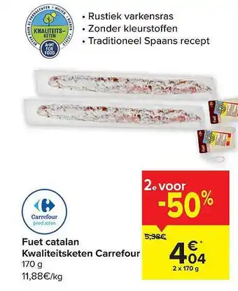 Carrefour Fuet catalan aanbieding