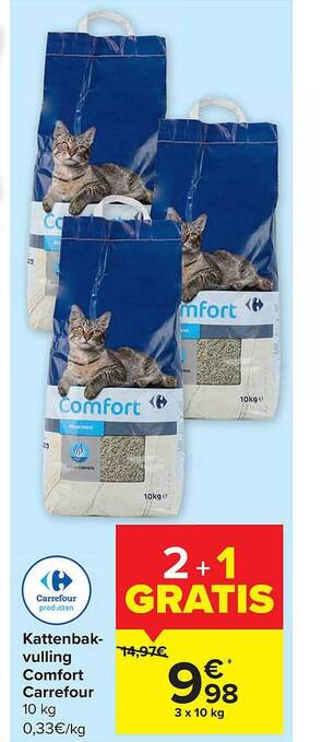 Carrefour Kattenbakvulling comfort aanbieding