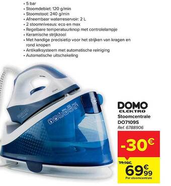 Carrefour Domo elektro stoomcentrale aanbieding