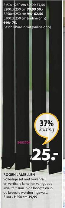 Jysk Rogen lamellen aanbieding