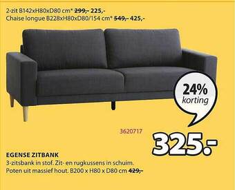 Jysk Egense zitbank aanbieding