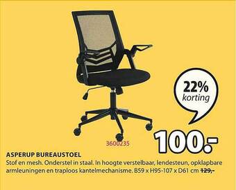 Jysk Asperup bureaustoel aanbieding