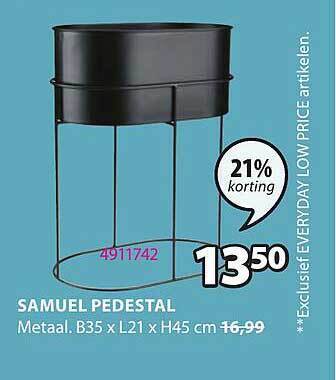 Jysk Samuel pedestal aanbieding