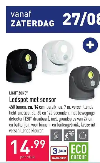 ALDI Light zone ledspot met sensor aanbieding