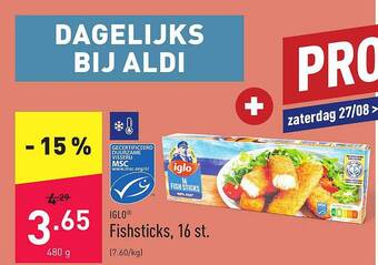 ALDI Iglo fishsticks, 16 st aanbieding