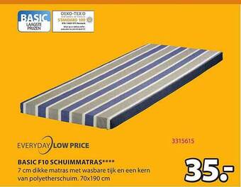 Jysk Basic f10 schuimmatras aanbieding