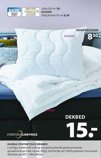 Jysk Kunna synthetisch dekbed aanbieding