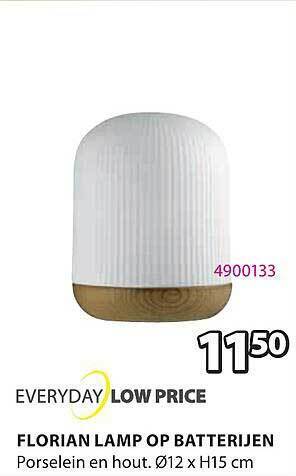 Jysk Florian lamp op batterijen aanbieding