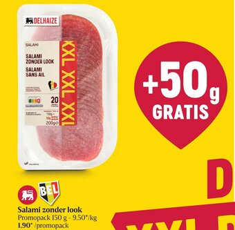 Delhaize Salami Zonder Look aanbieding