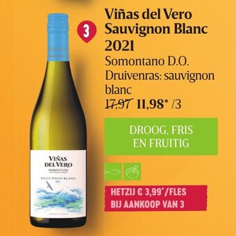 Delhaize Viñas del Vero Sauvignon Blanc 2021 aanbieding