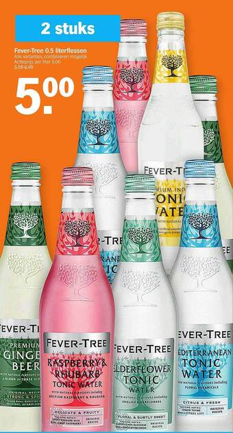 Albert Heijn Fever-tree 0.5 literflessen aanbieding
