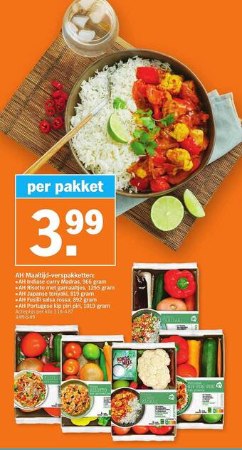 Albert Heijn Ah maaltijd-verspakketten aanbieding
