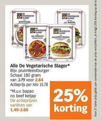 Alle de vegetarische slager