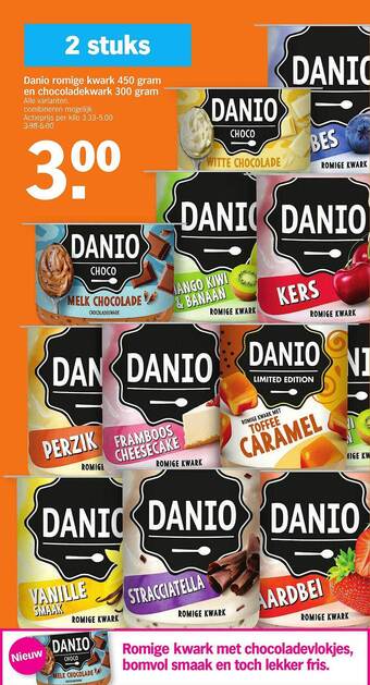 Albert Heijn Danio romige kwark en chocoladekwark aanbieding